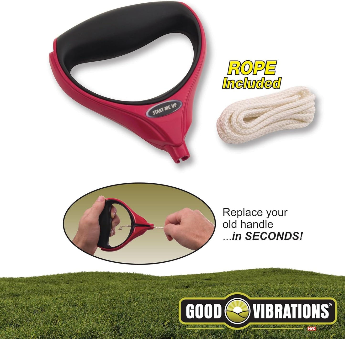 Good Vibrations Start Me Up Full Grip Lawn Mower Starter Handle – Univ