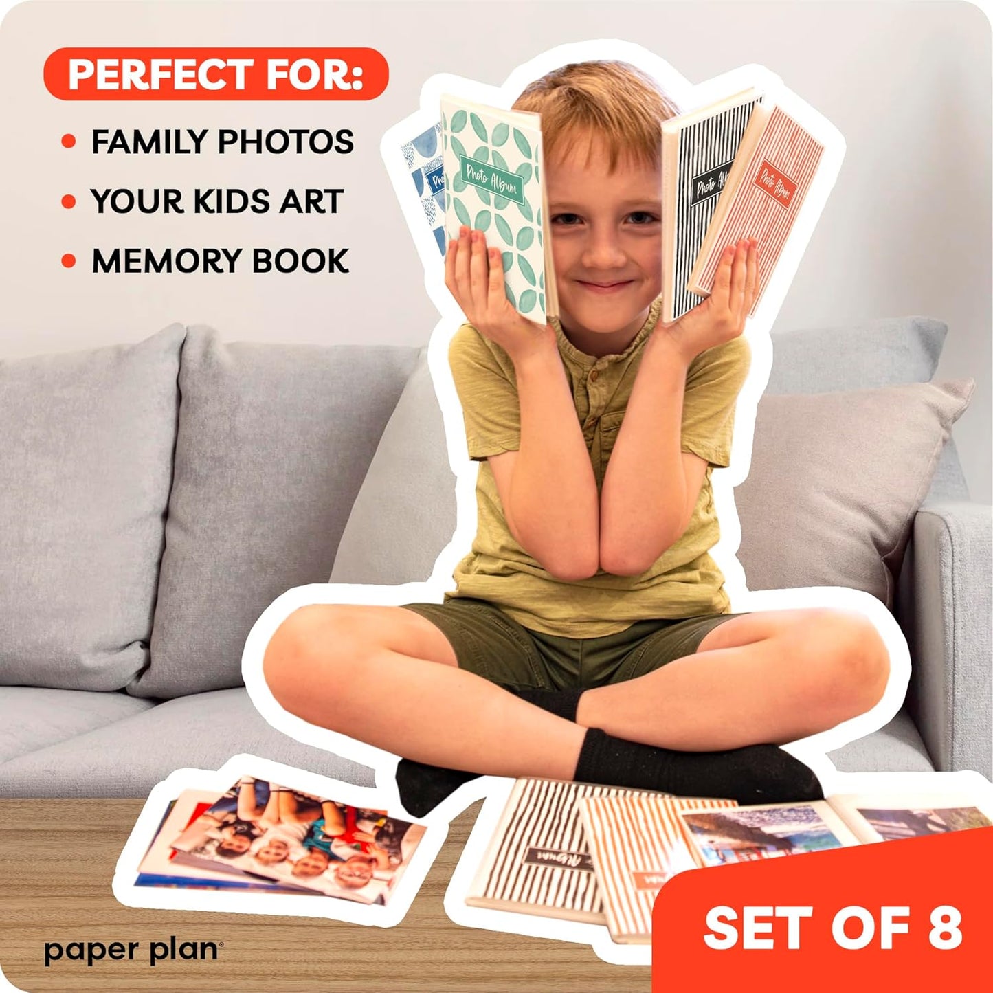 4x6 Photo Albums - (Set of 8), by Paper Plan, Mini Albums, Each Can Hold Up To 36 Photos, Works With Portrait and Landscape Pictures - Perfect for Storing Beautiful Memories
