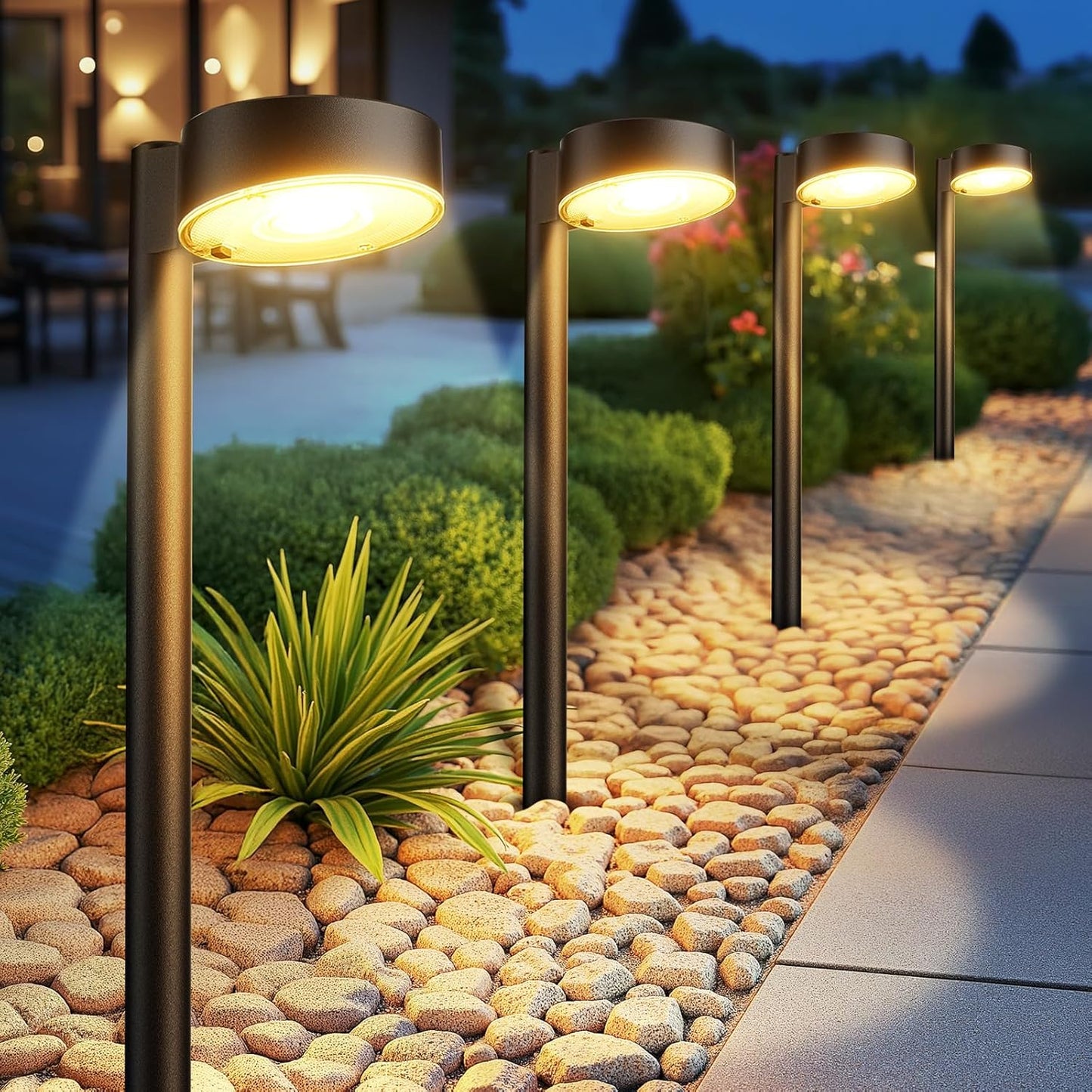 8 Pack Solar Pathway Lights Outdoor, 12 Brighter LED Solar Lights Outd