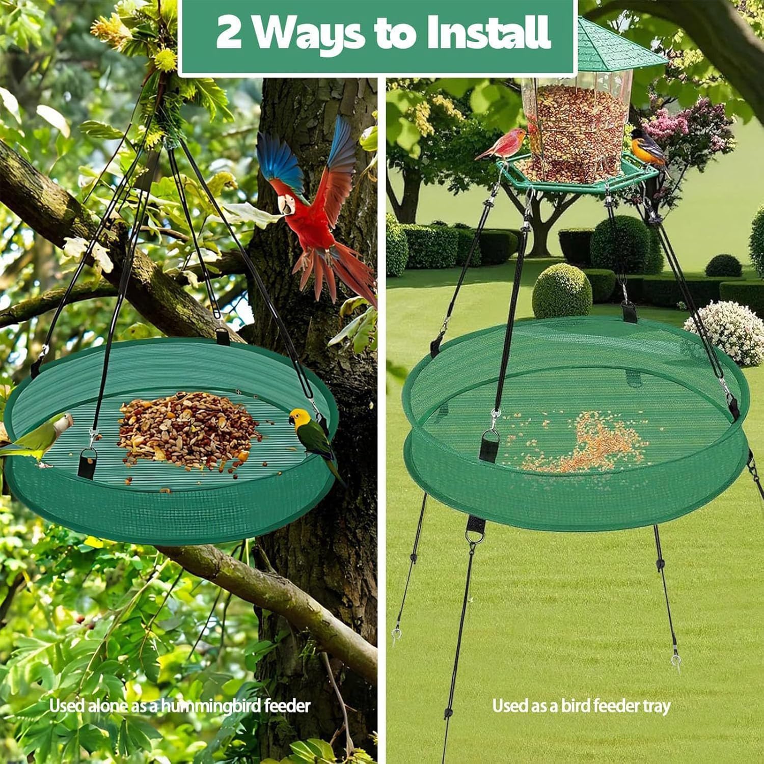 Bird Feeders for Outdoors,20 Inch Mesh Hummingbird Feeding Tray | Hang