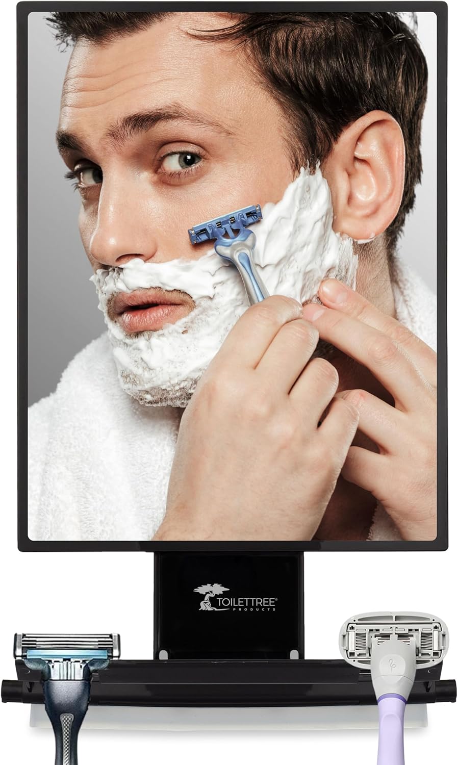 ToiletTree Products Fogless Shower Mirror - Anti-Fog Mirror - Adjustab