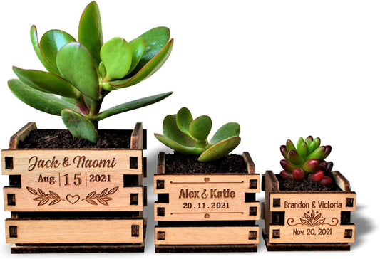 Succulent Pots for Wedding favors - Personalized Flower Planter Pot - Plants Not Included