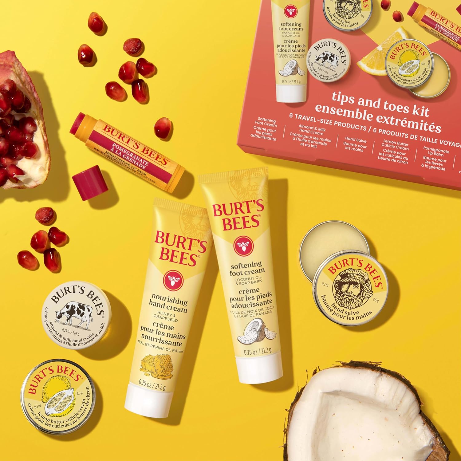Burt's Bees Gifts Ideas, Tips and Toes Kit, 6 Travel Size Products - P
