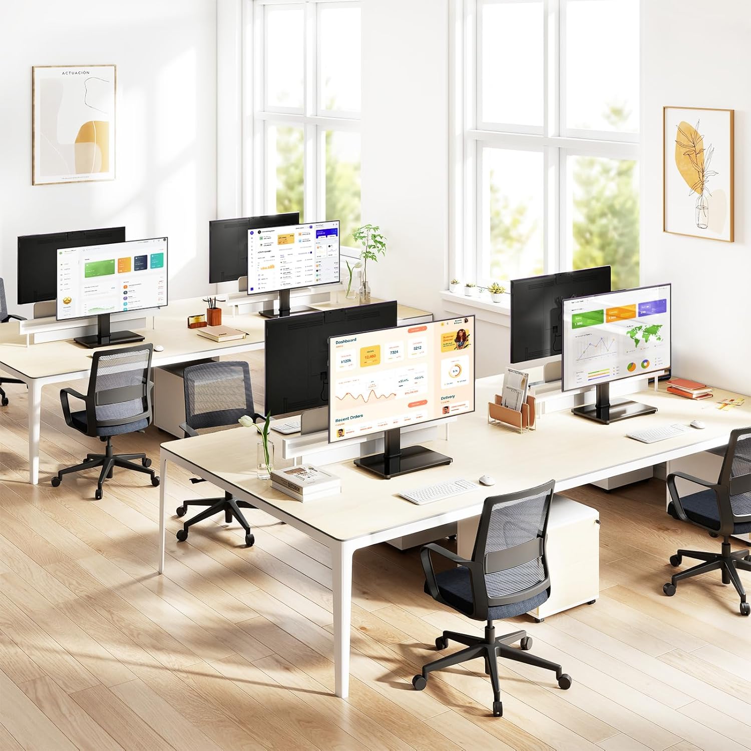 Single Monitor Stand VESA Mount for 13-32 Inch Screens, Free-Standing 