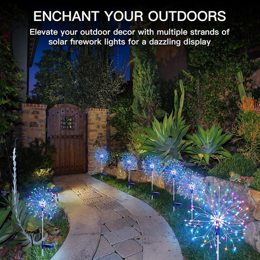 suddus Solar Garden Lights Outdoor Waterproof Decorative, 2Pack 150LED