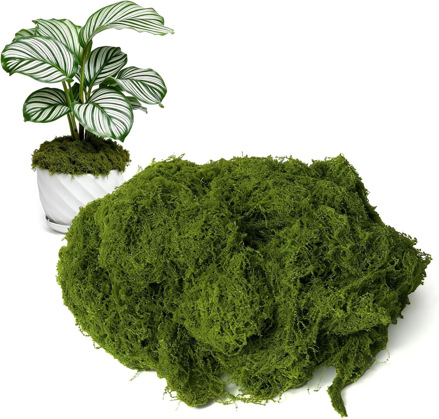 150g/5.29oz Fake Moss for Crafts, for Plants Indoor, DIY Decorative Moss for Fairy Garden Floral Wedding Model Making Glass Containers Home (Dark Green, 150g)