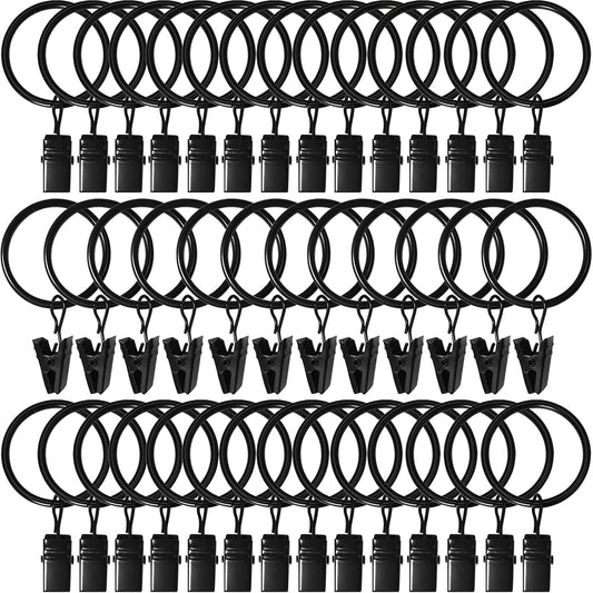 40 Pack Curtain Rings with Clips, Drapery Clips with Rings, Drapes Rin