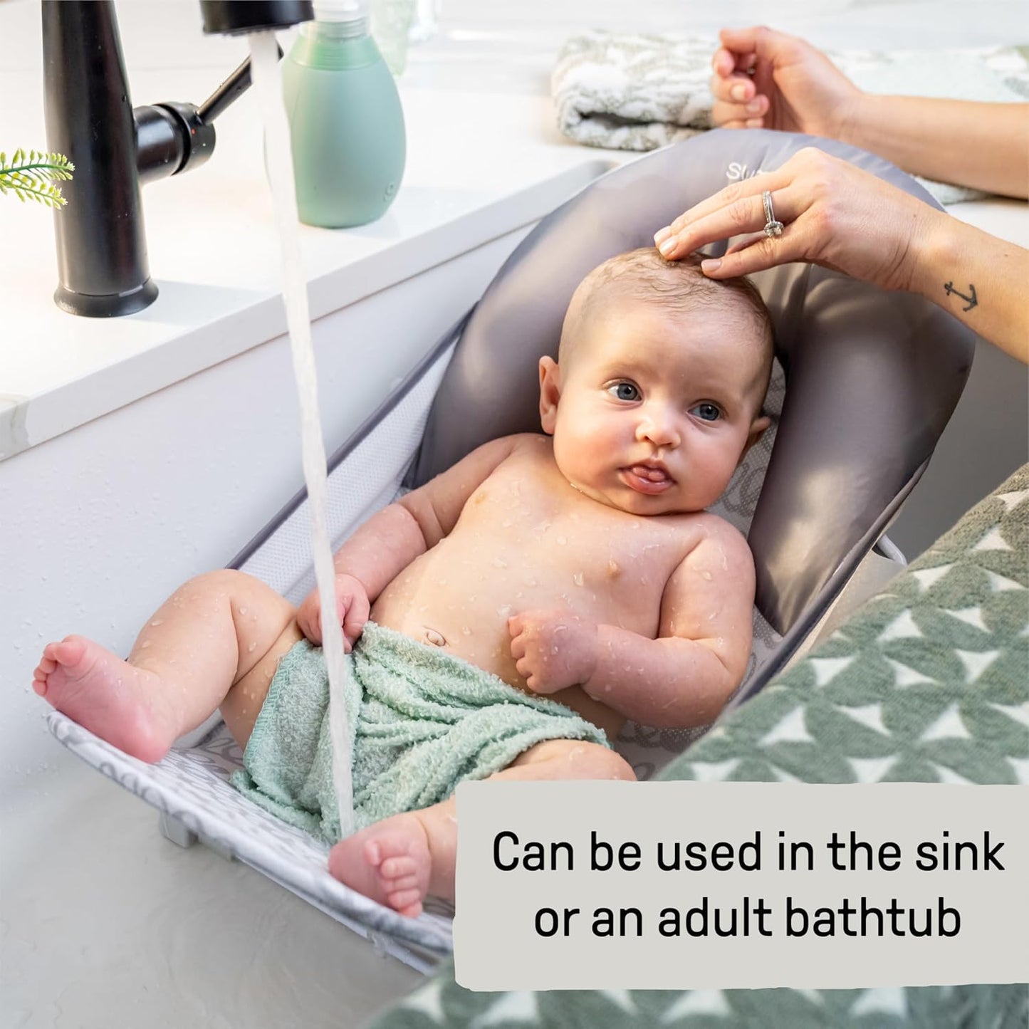 Ingenuity Foldaway 2-Position Baby Bath Seat, Adjustable Support for S