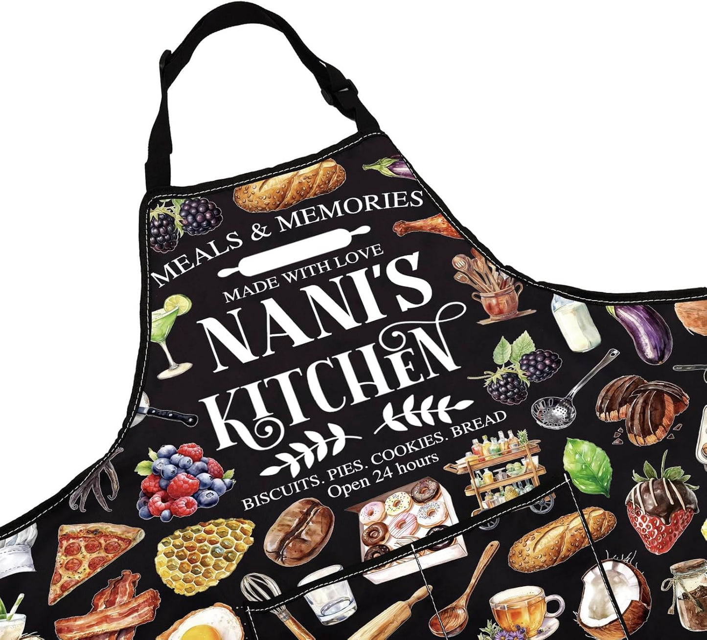 WCGXKO Nani’s Kitchen Apron Grandmother Birthday Gift Best Nani Ever Merch Mother’s Day Gift for Grandma