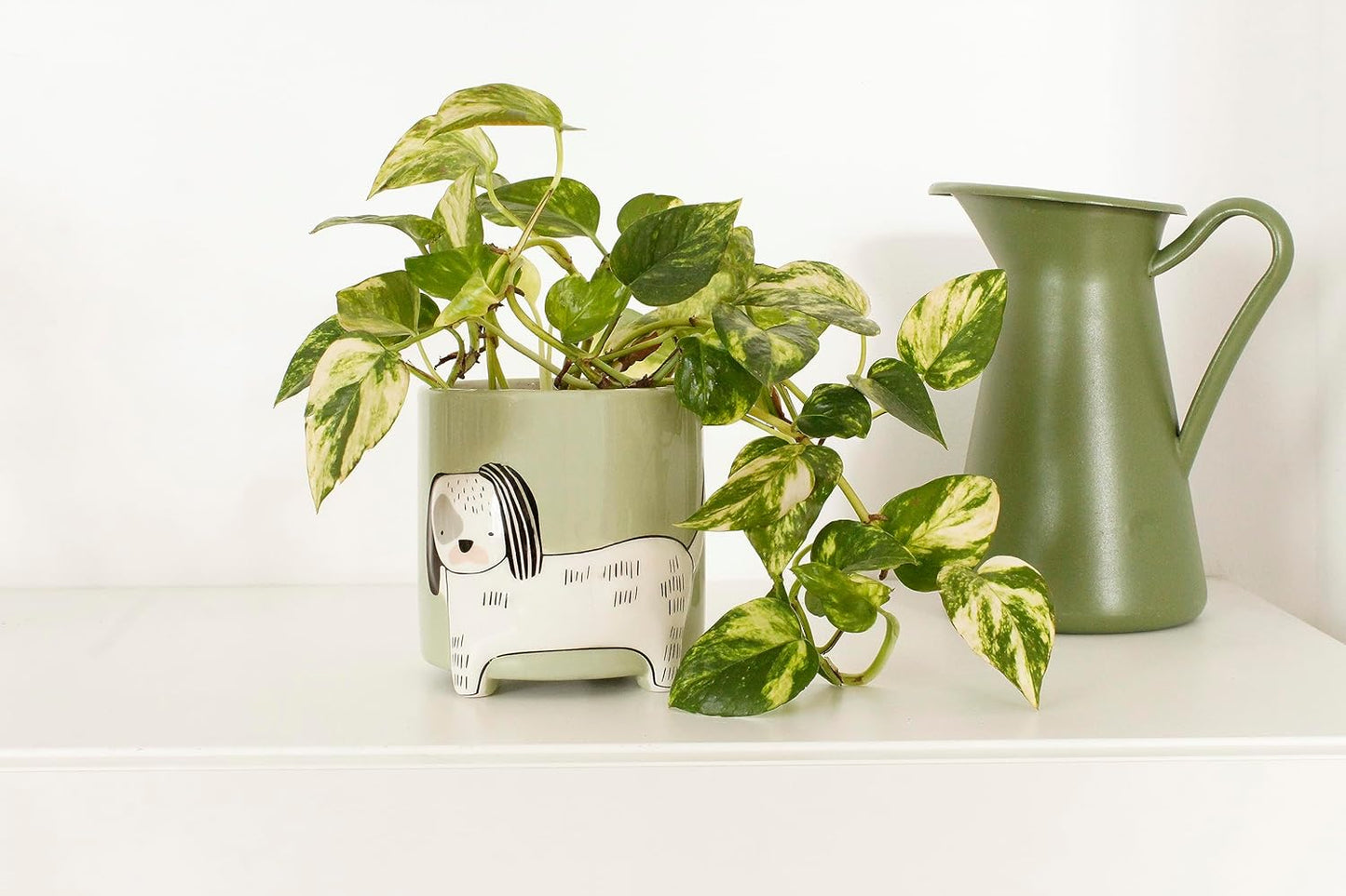 Winkee - Animal Flower Pot Dog Ceramic Flower Vase for Creative Decora