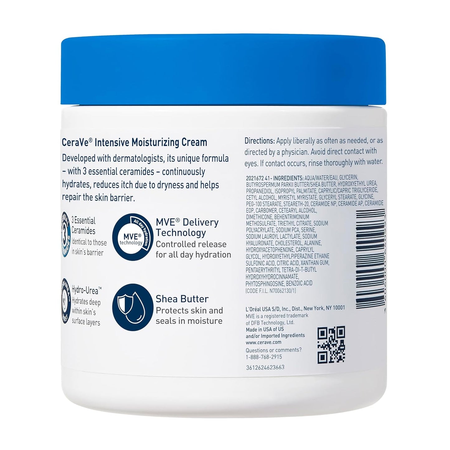 CeraVe Intensive Moisturizing Cream, Body Moisturizer With Shea Butter