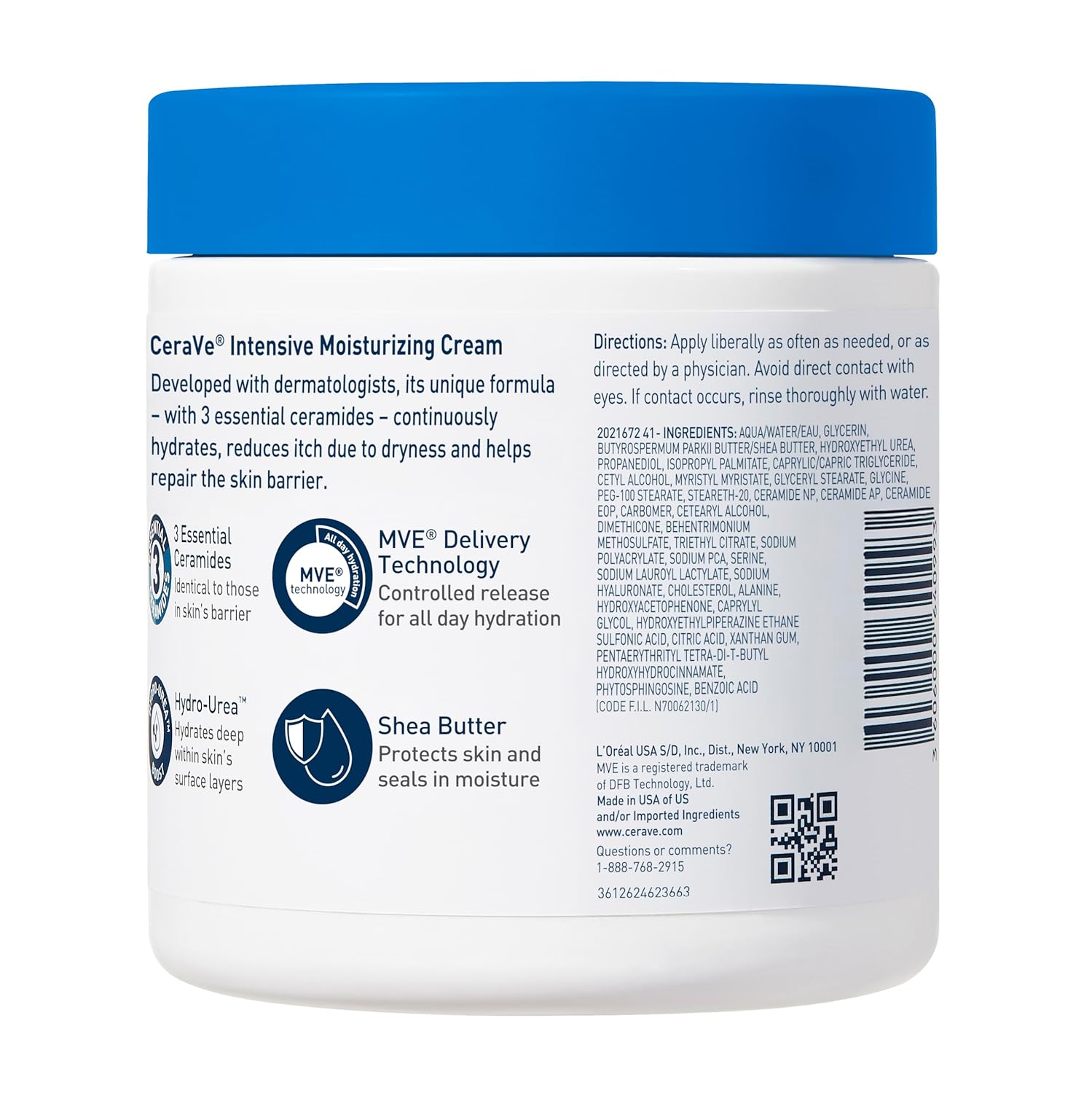 CeraVe Intensive Moisturizing Cream, Body Moisturizer With Shea Butter