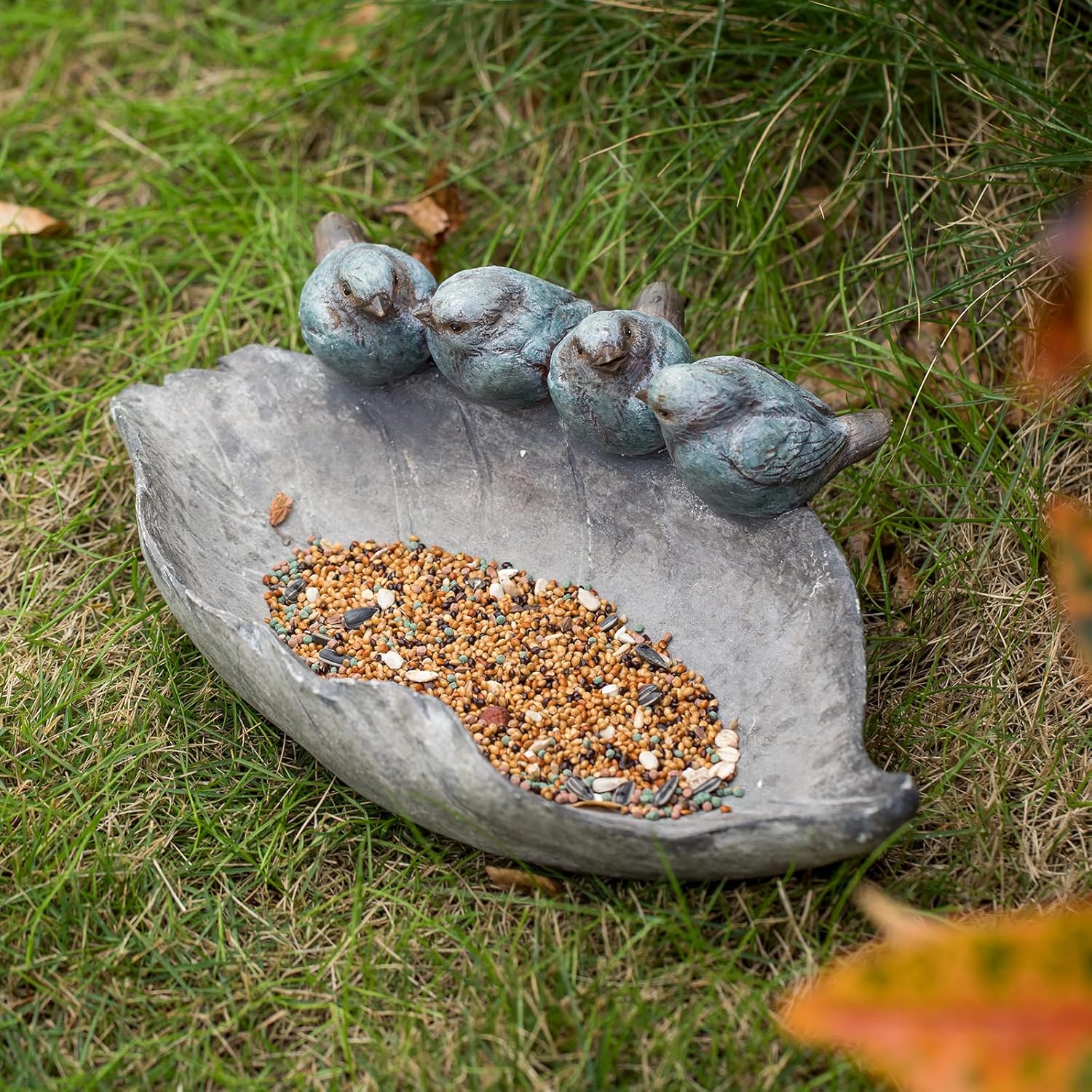 Bird-Feeder Wild Bird-Bath Bowl Outdoors - Garden Decor Polyresin Bird