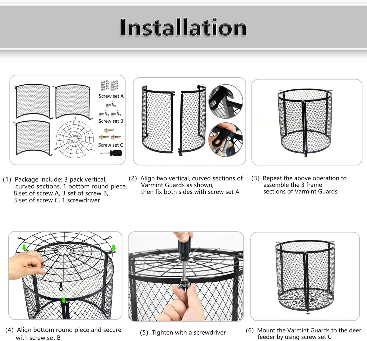 Varmint Feeder Cage Weatherproof Deer Feeder Protective Guards Cage for Outdoor Forest