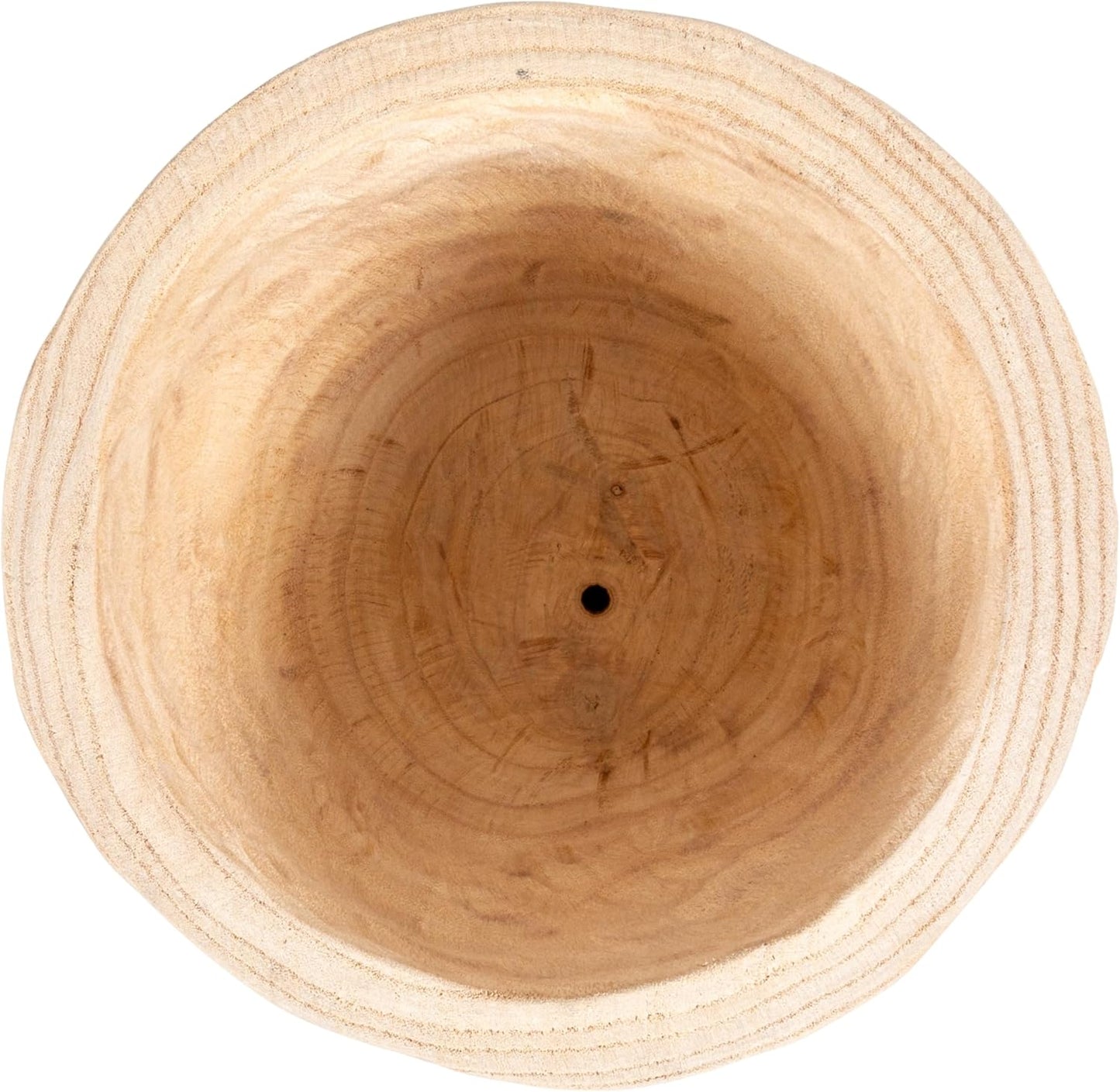 Creative Co-Op Rounded Paulownia Wood Pots (Set of 2 Sizes)