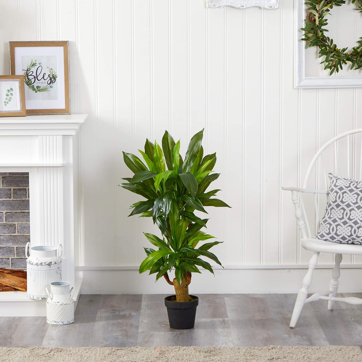 Nearly Natural 3ft. Corn Stalk Dracaena Artificial Plant (Real Touch)
