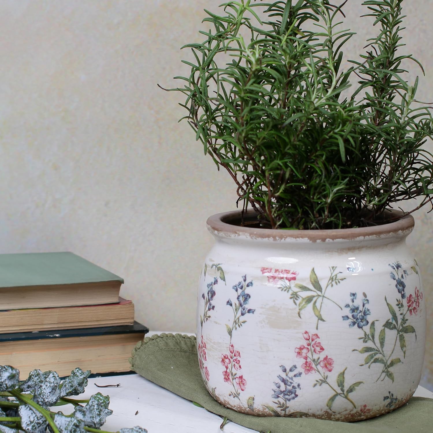 Flower Pots, Vintage Ceramic Planters for Indoor Plants, 6.29'' Plant 