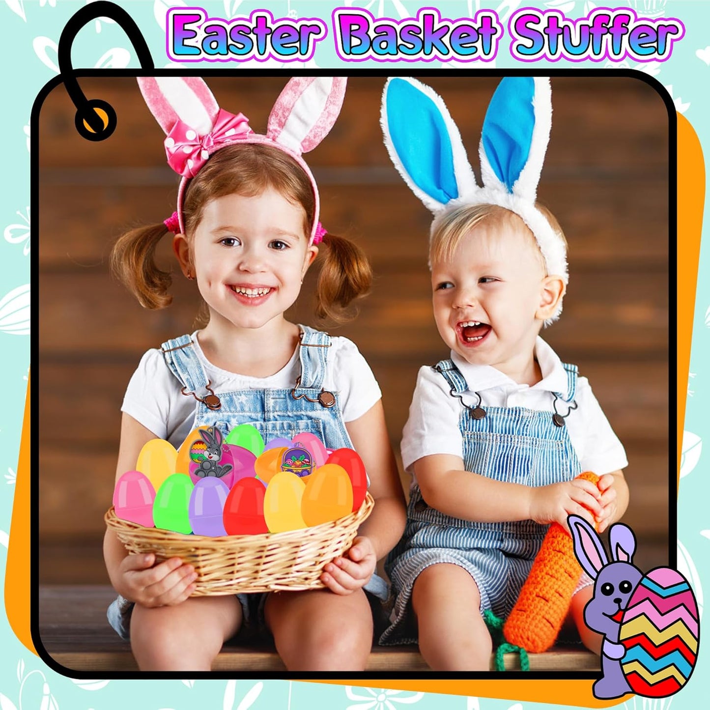24PACK Prefilled Easter Eggs with Easter Pop Toys, 2.75inch Easter Eggs Filled with Toys, Easter Basket Stuffers for Kids