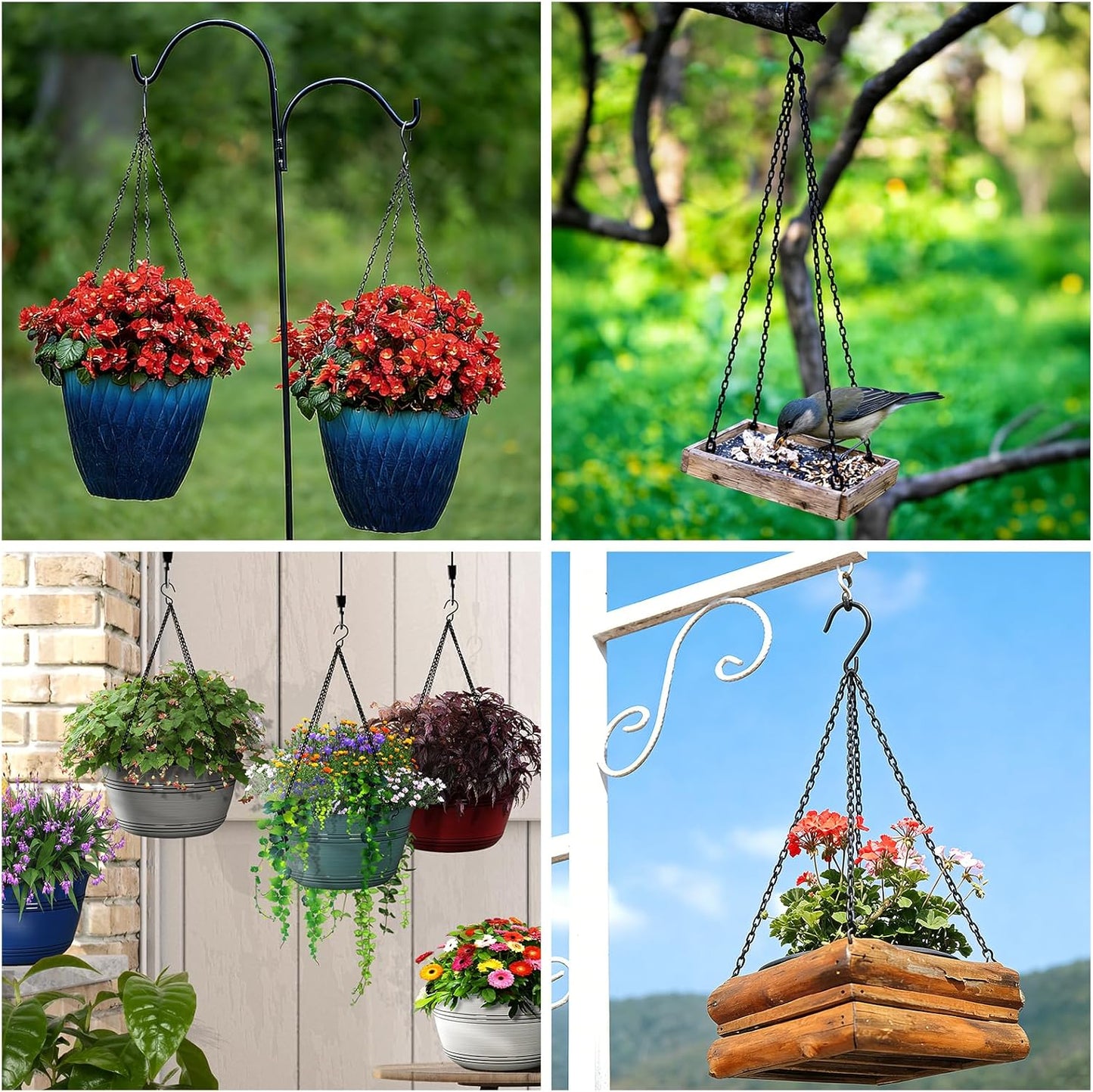 3 Pack 23 Inch Plant Hanger Chains with Hooks - Replacement Hanging Ba