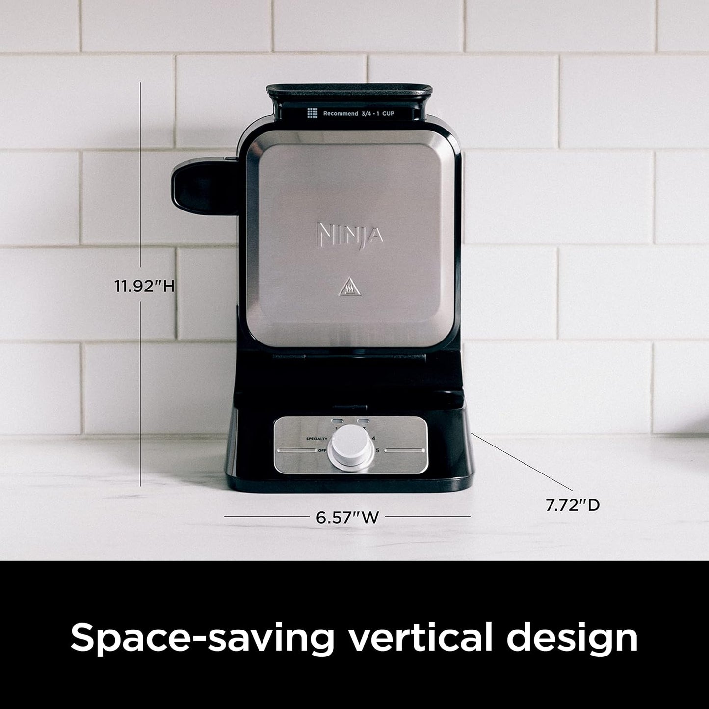 Ninja Belgian Waffle Maker Pro | Vertical Design | 5 Shade Settings wi