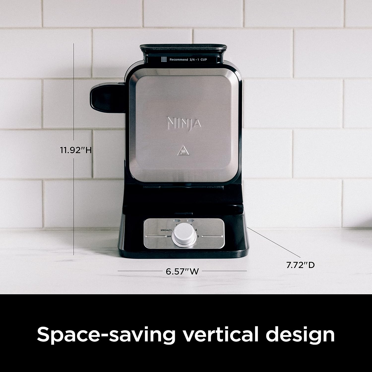 Ninja Belgian Waffle Maker Pro | Vertical Design | 5 Shade Settings wi
