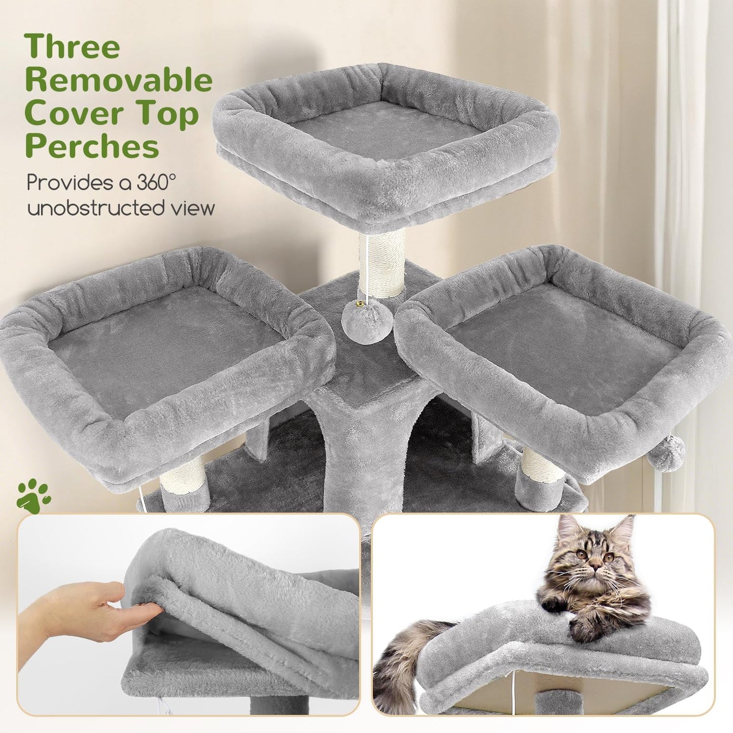 Globlazer Cat Trees and Towers for Multiple Adult Cats, 82-inch XXL Ta