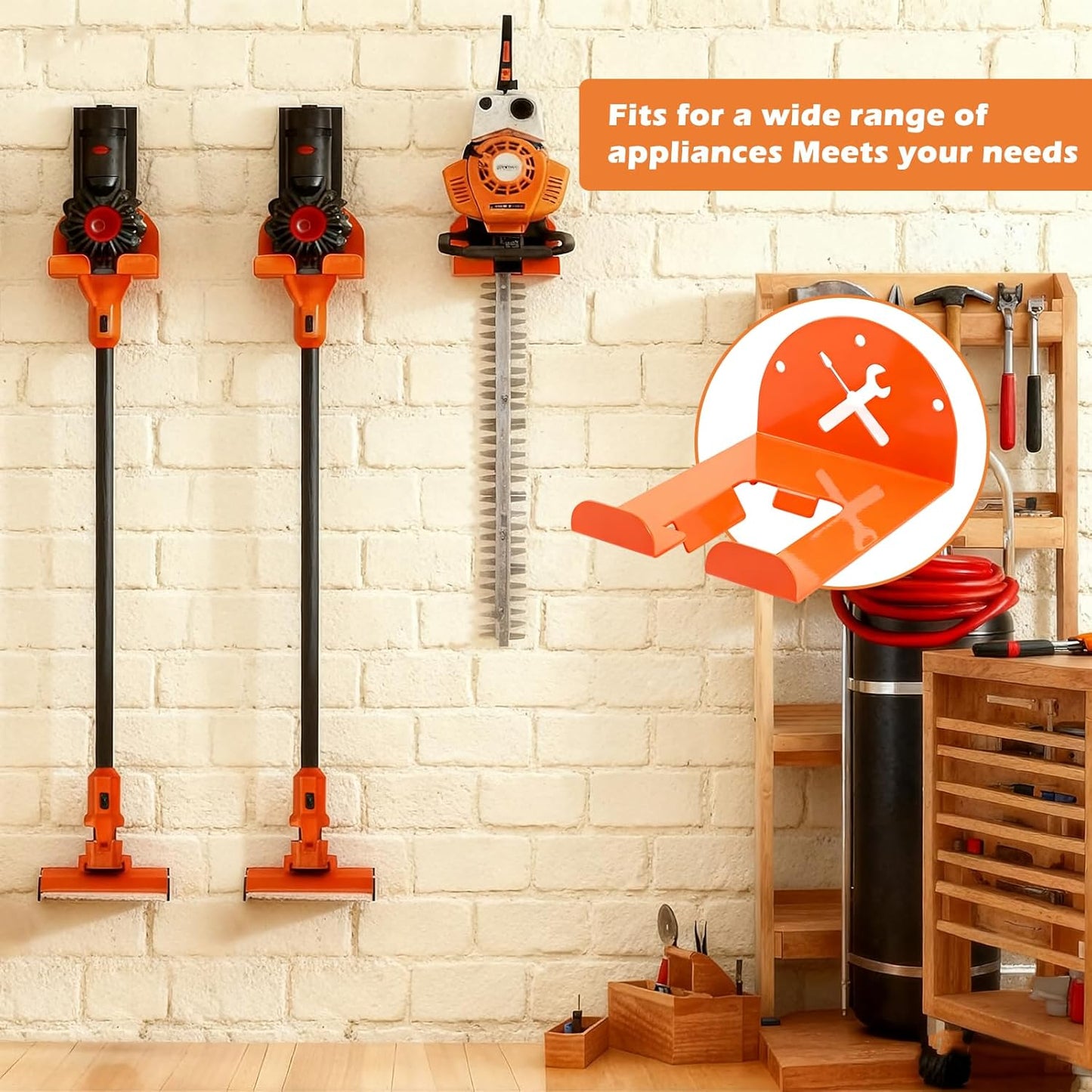 Trimmer Rack Wall Mount - Heavy Duty Wall Hanger for Grass Trimmer Gar