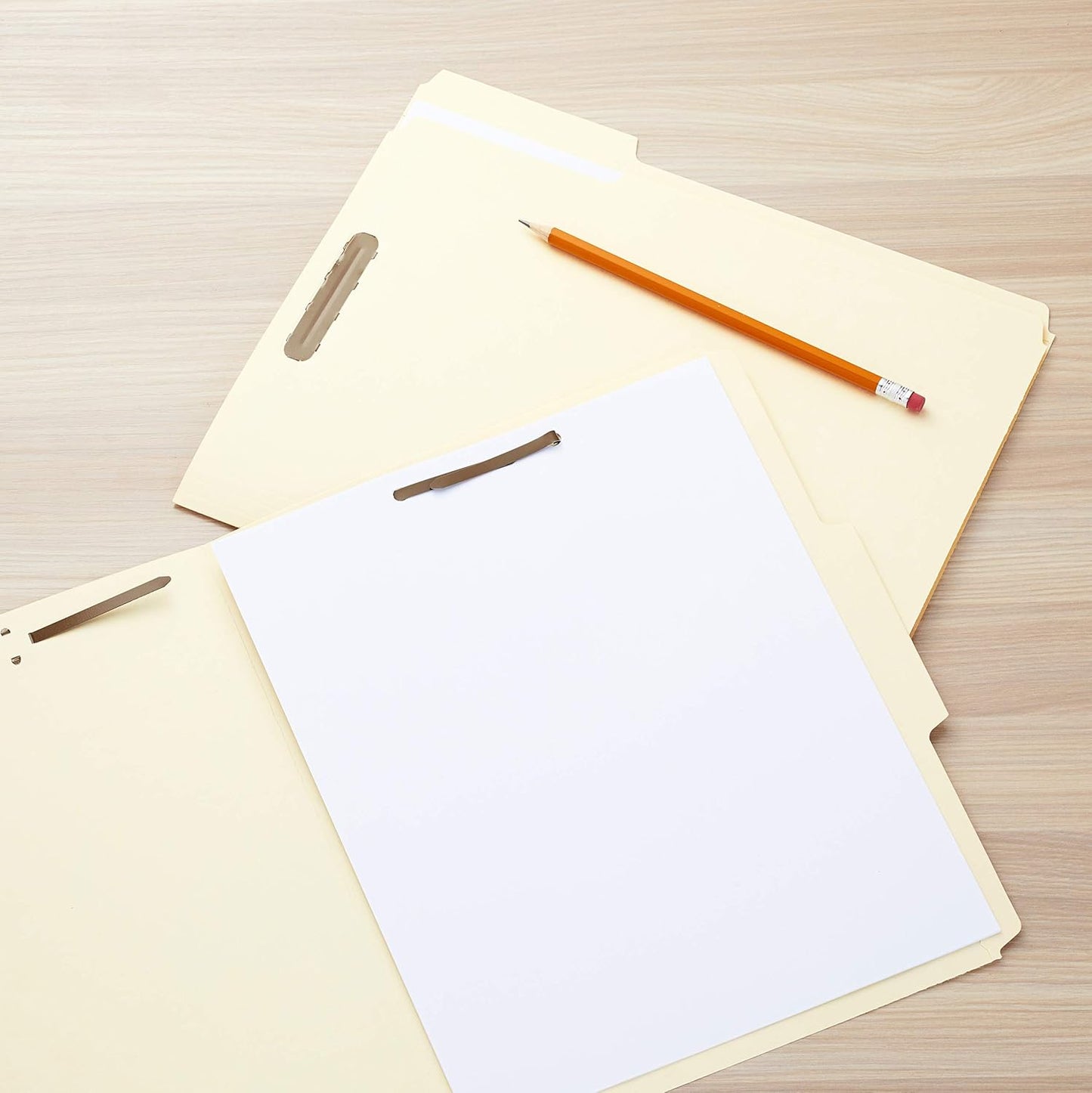 Amazon Basics Manila File Folders with Fasteners for Organized Filing,