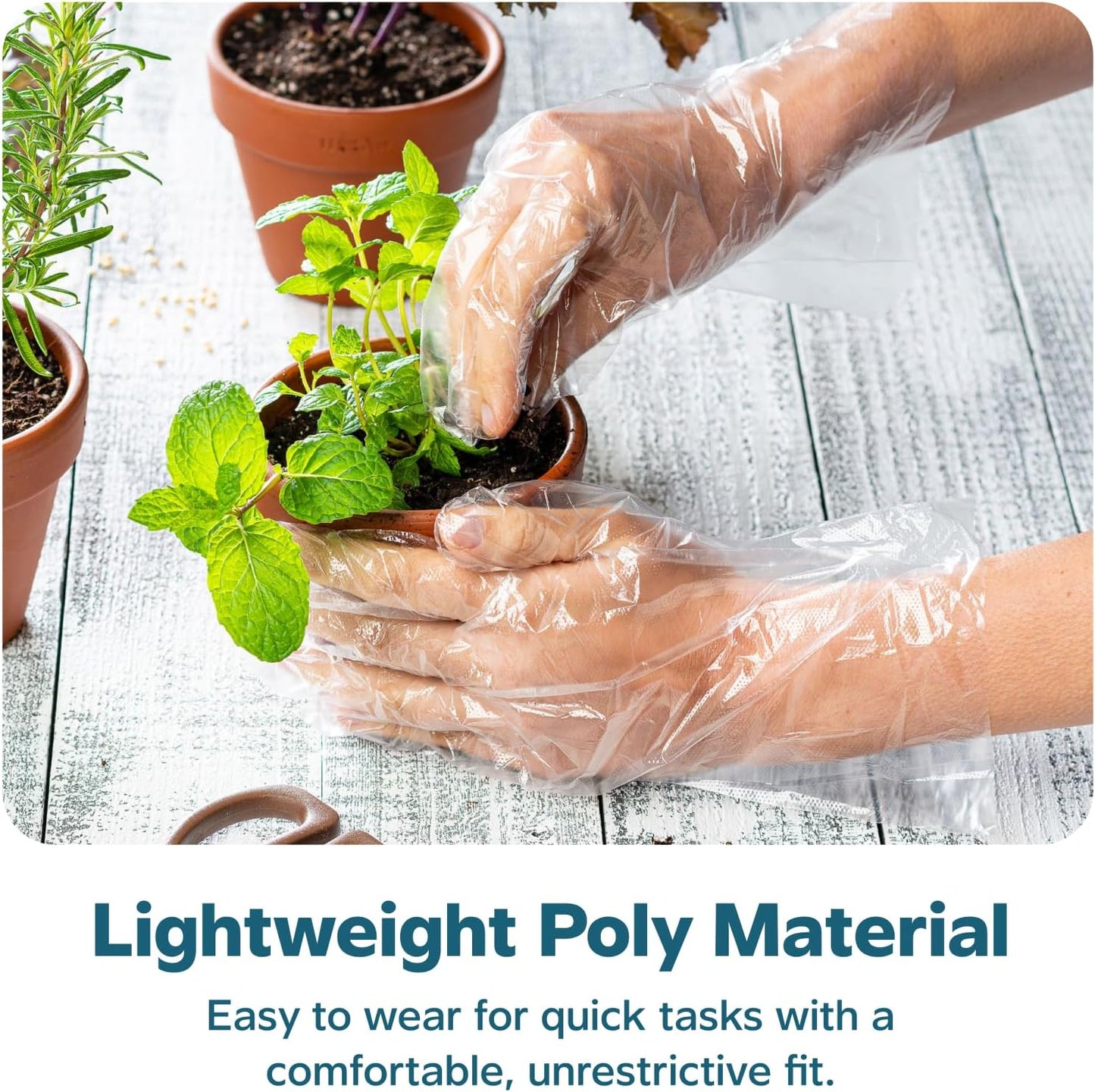 GUSTO Disposable Poly Gloves for Food Prep, Cooking & Food Service – Clear Plastic, Latex & Powder Free, One Size