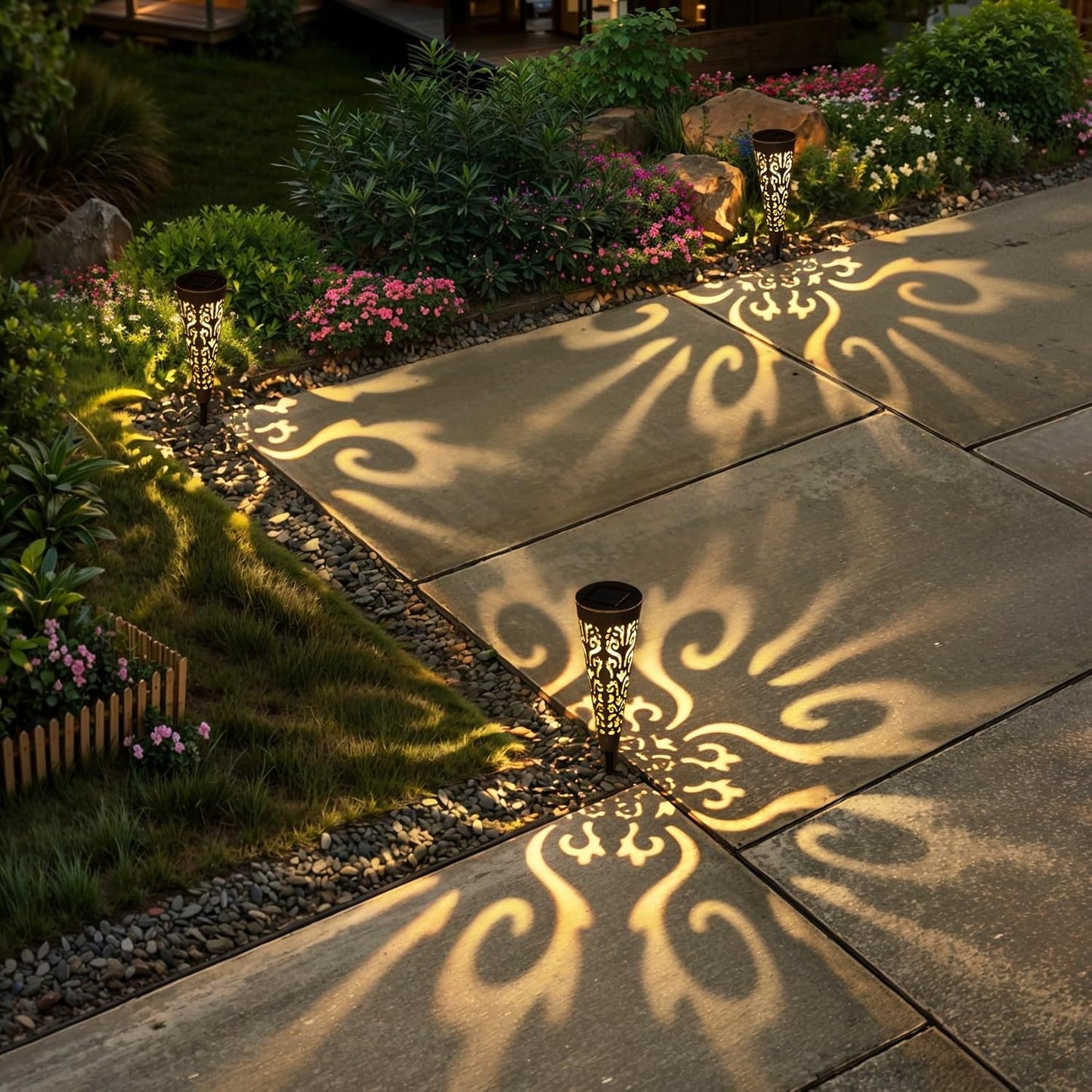 Go2garden 6Pcs Solar Lights Outdoor Garden Decor Gifts for Women Mom,W