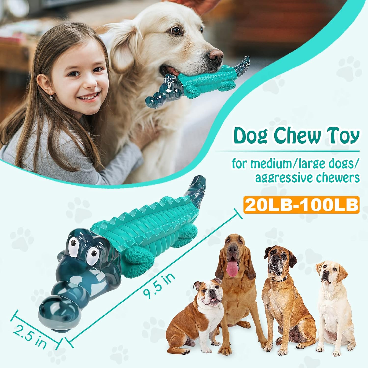 Dog Toys for Aggressive Chewers - Tough,Indestructible Dog Chew Toys f