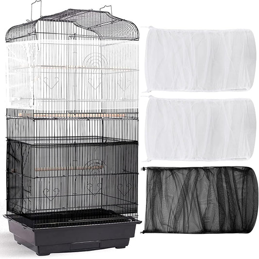 3 Pieces Large Adjustable Bird Cage Cover Seed Feather Catcher Birdcag