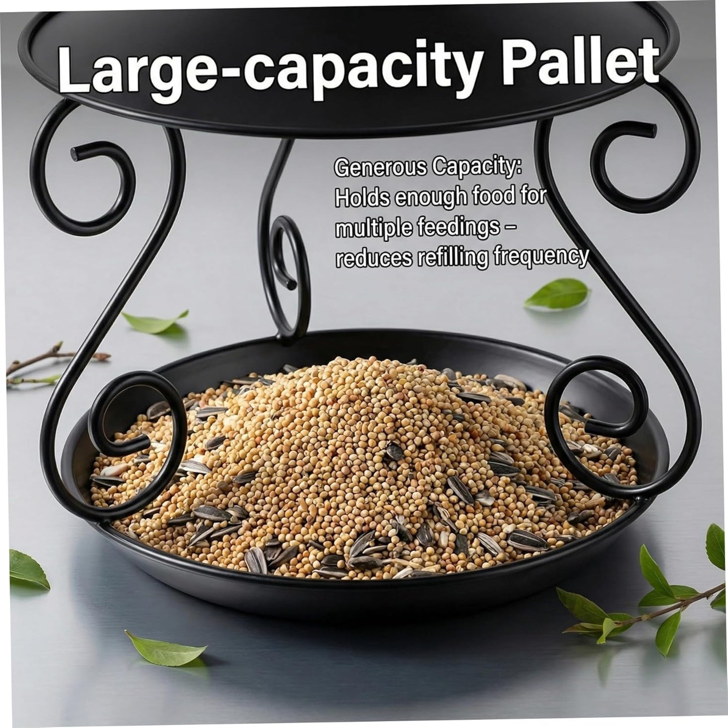 Bird Feeder for Outdoor, Rainproof Weatherproof Metal Hanging Bird Feeder with Roof, Large Capacity, Easy to Clean for Garden Yard Patio