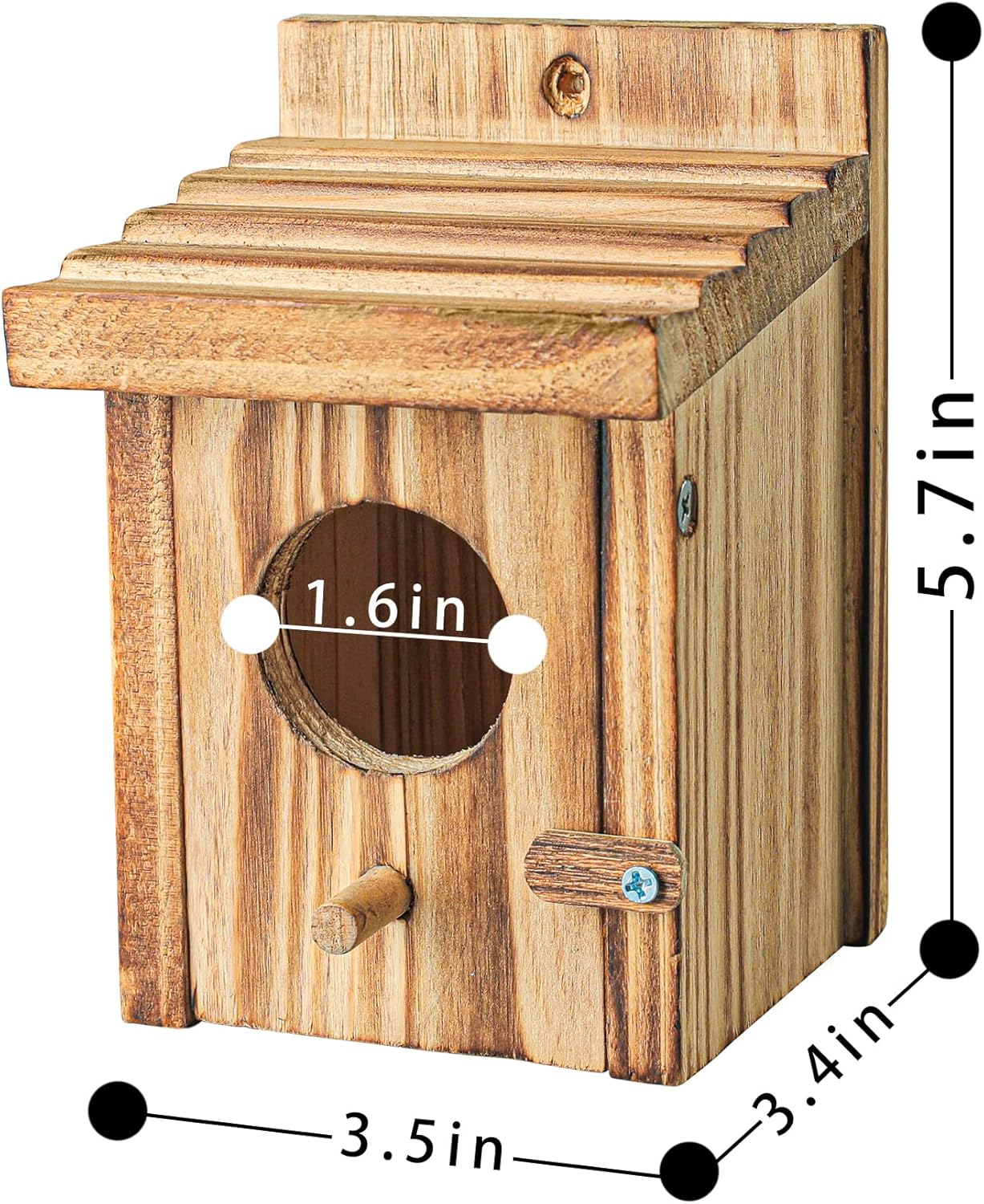 Humming Bird Houses for Outdoor Hanging Small Bird Nesting Box - Wood Nest for Robin, Hummingbird, Parakeet, Bluebird - Perch House for Outdoors Birdhouse Birds - Made of Pine Wood