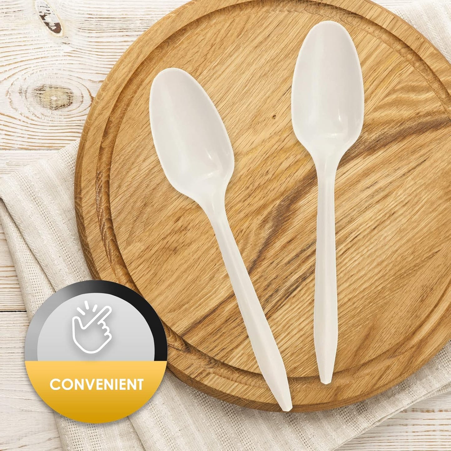 PAMI Bulk Plastic Spoons 1000 Count Disposable Medium Weight Sturdy Cu