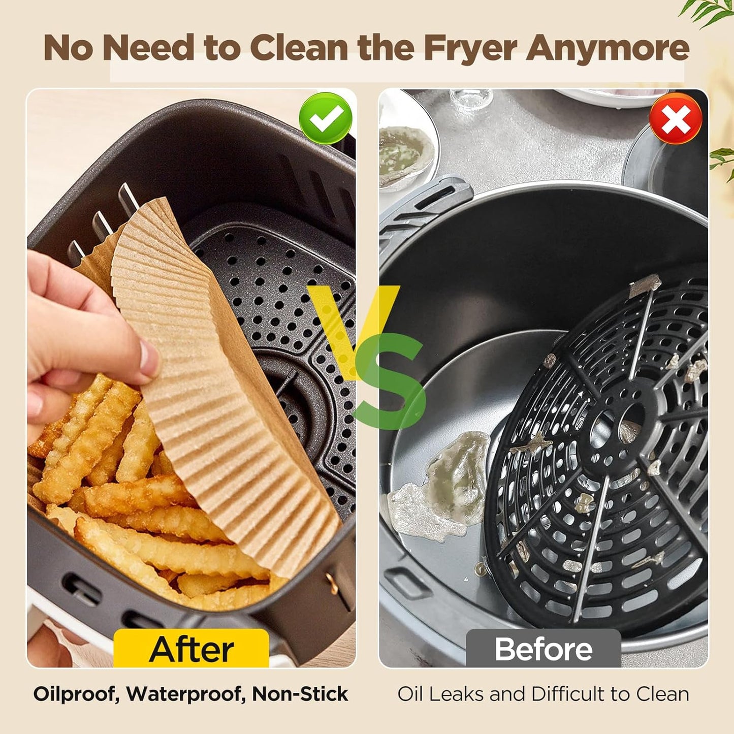 Air Fryer Paper Liners, 100PCS Non-stick Oil Resistant Air Fryer Parchment Paper Liners, 8 Inch Air Fryer Liners Disposable, Round Airfryer Liners for 5-8QT Air fryer, Baking, Roasting Microwave