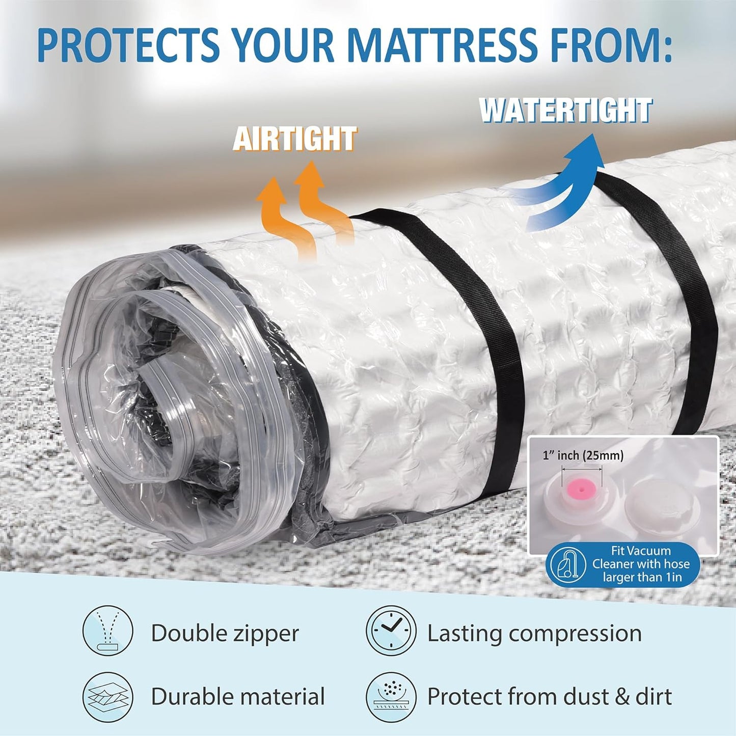 Storage Logic Foam Mattress Vacuum Bag for Moving, Storage, Vacuum Sea