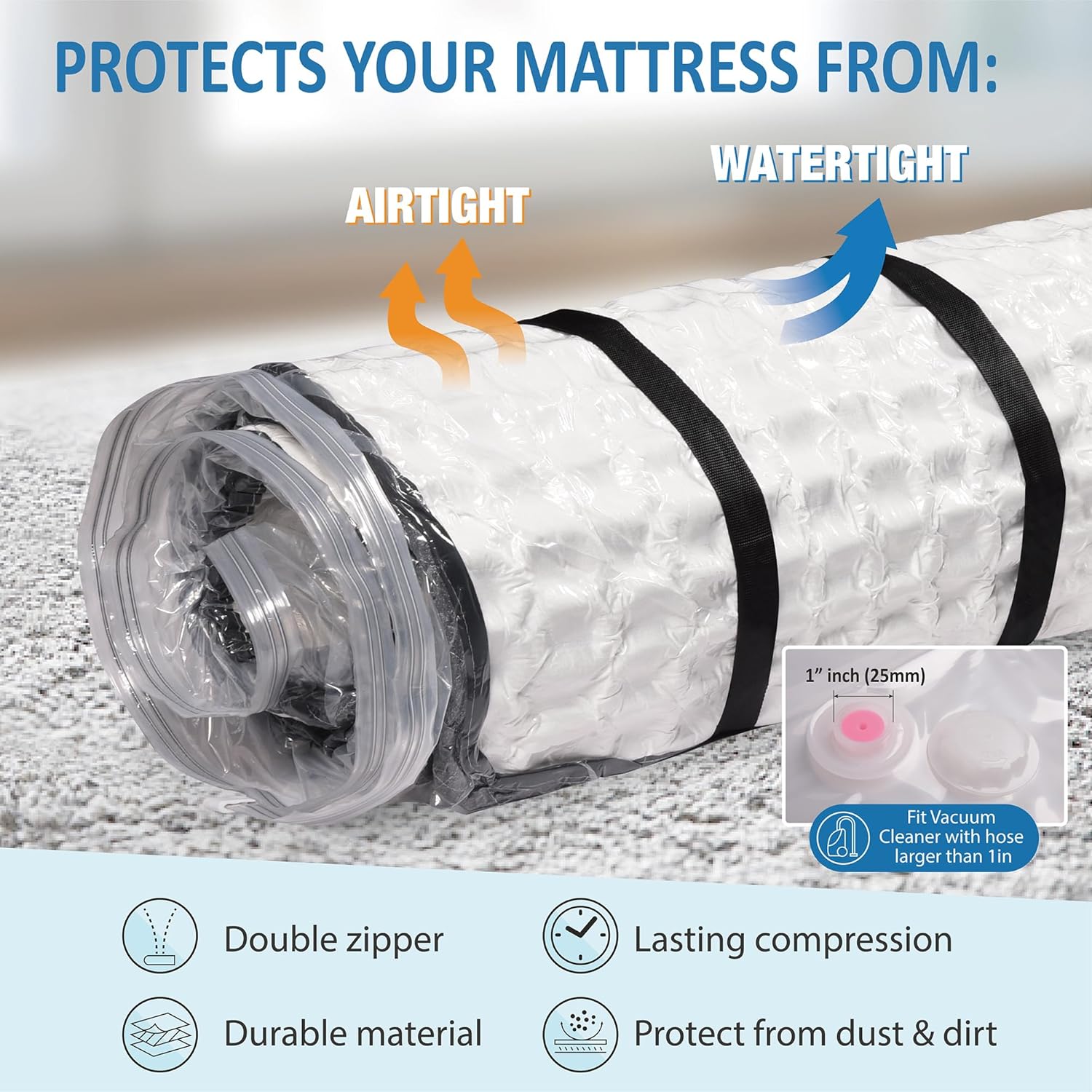 Storage Logic Foam Mattress Vacuum Bag for Moving, Storage, Vacuum Sea