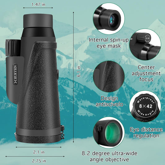 8x42 Monocular Telescope – Military-Grade, Compact, Waterproof & Fogpr