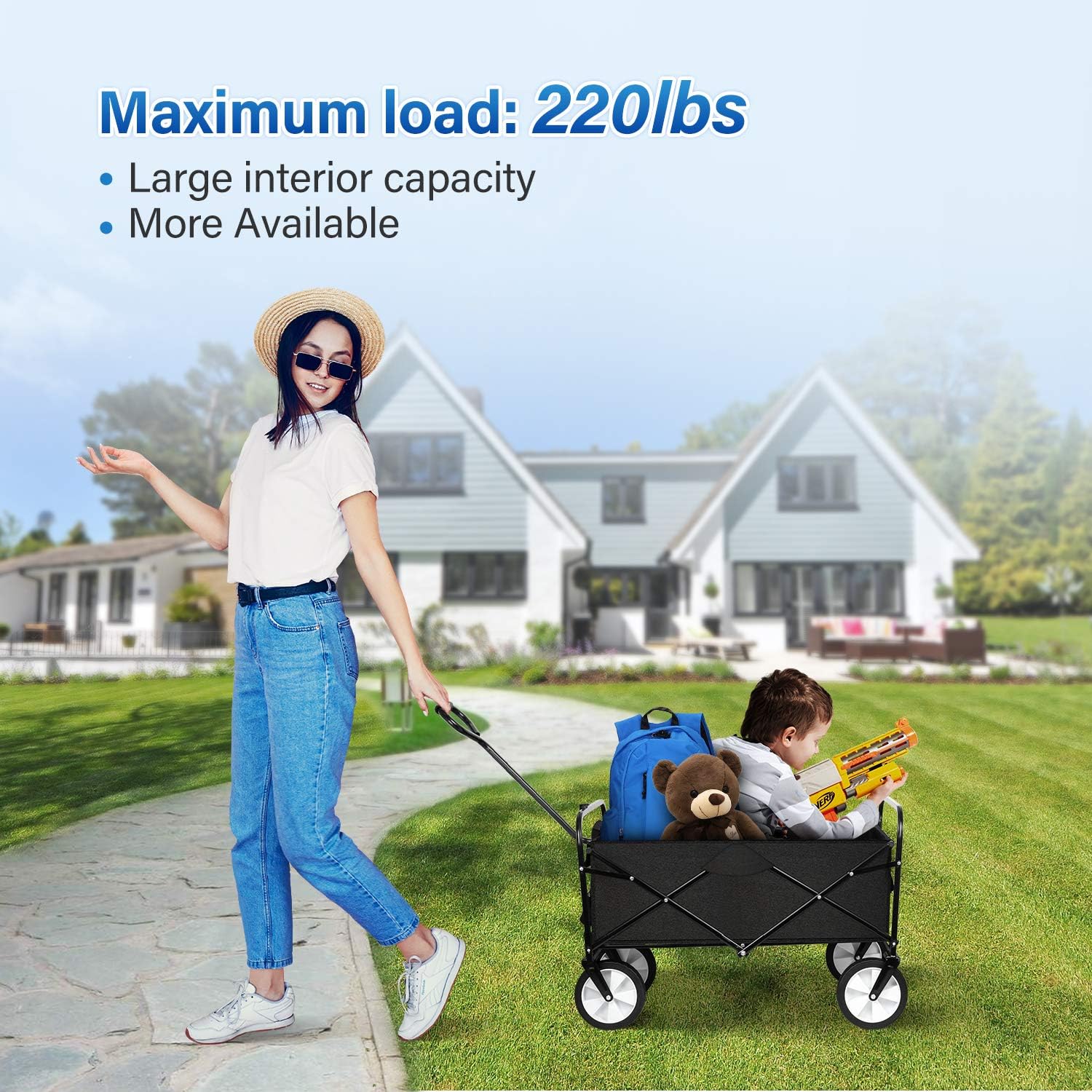 YSSOA Rolling Folding & Rolling Collapsible Garden Cart, Outdoor Campi