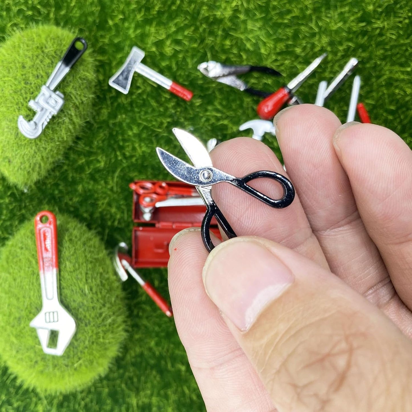 Cayway 25 PCS Miniature Garden Tools - Mini Scene Model Work Tools for DIY Miniature Fairy House