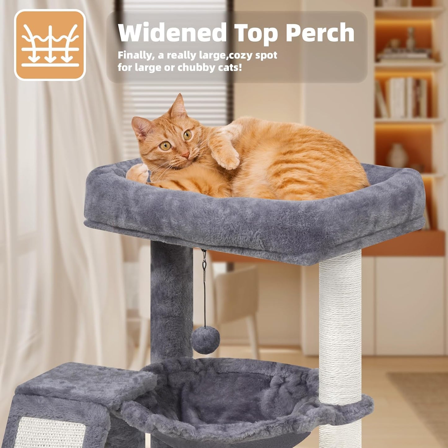 YOUPET Cat Tree with Cat Scratching Post for Indoor Cats, Cat Tower wi