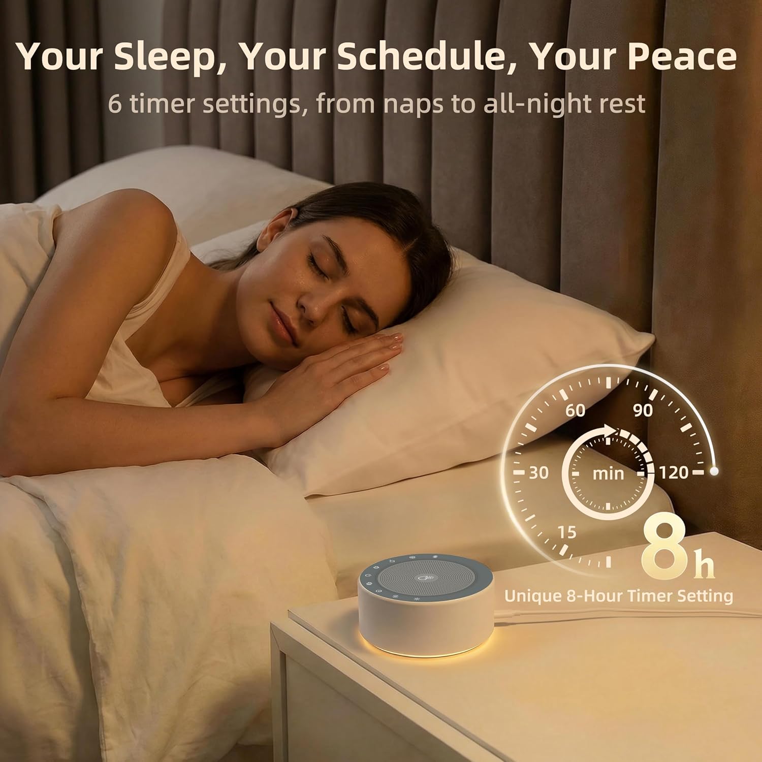 Kipcush White Noise Machine with Night Light – Nursery Sound Machine w