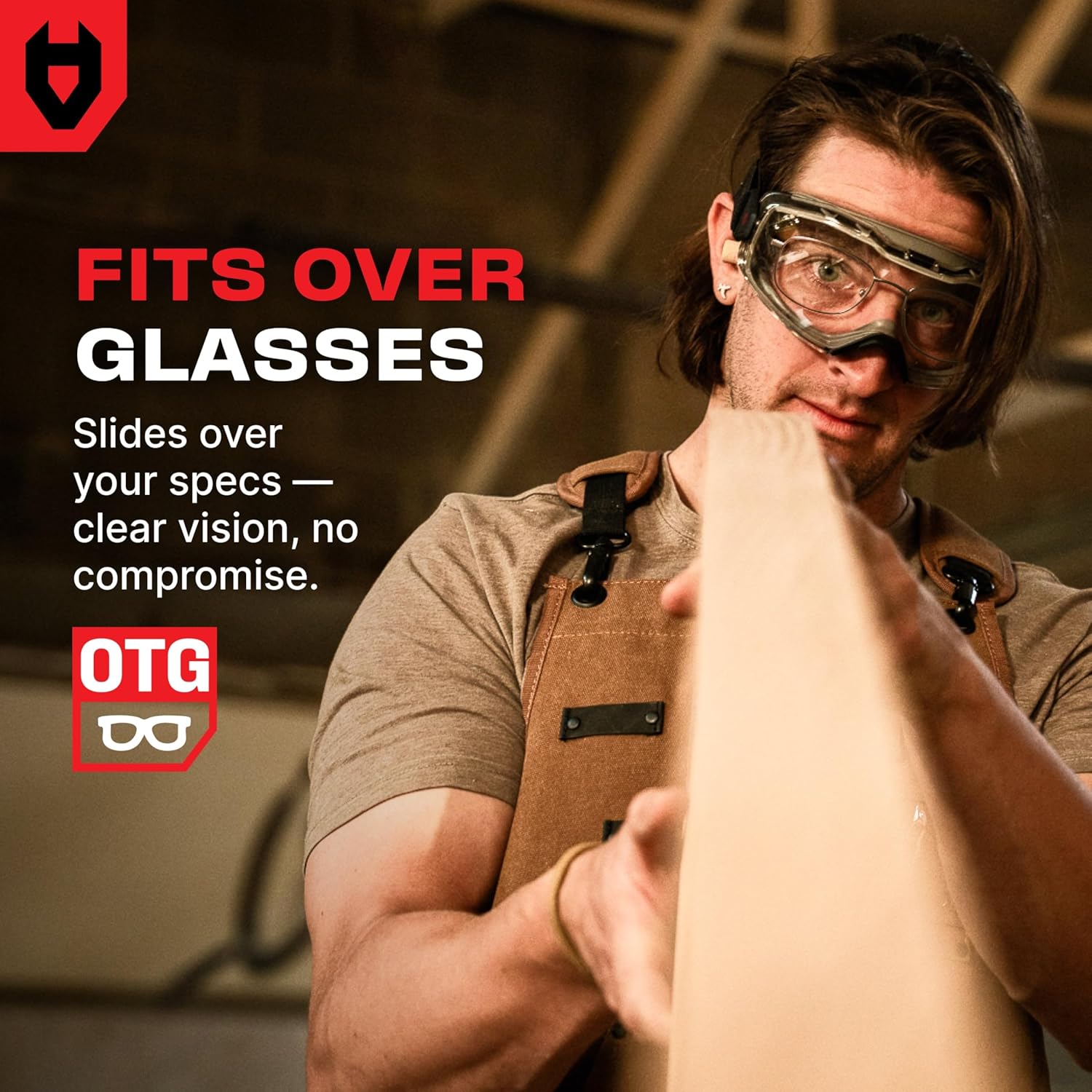 NoCry Anti Fog Safety Goggles Over Glasses For Men And Women — ANSI Z8