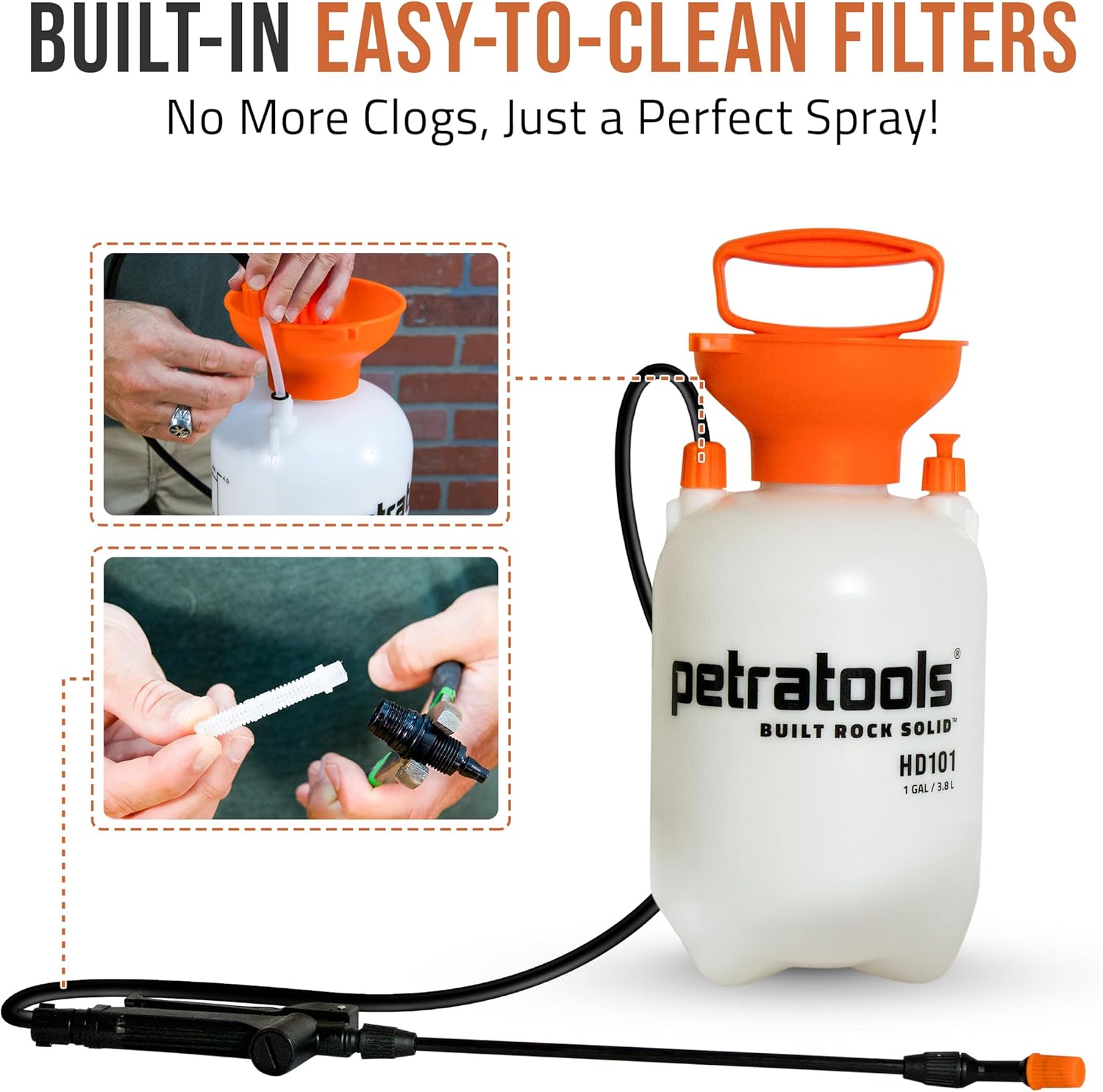 Petratools 1 Gallon Pump Sprayer – HD101 Garden Sprayer for Weeds, Law