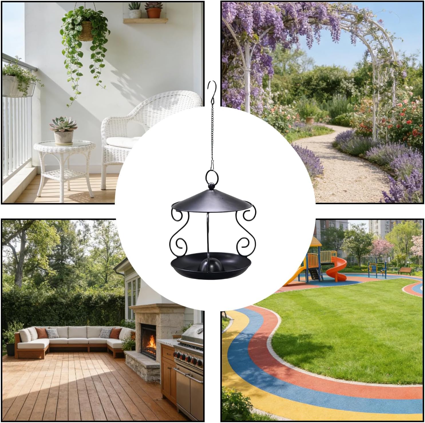 Bird Feeders for Outside - Rainproof Metal Feeding Container | Hangabl