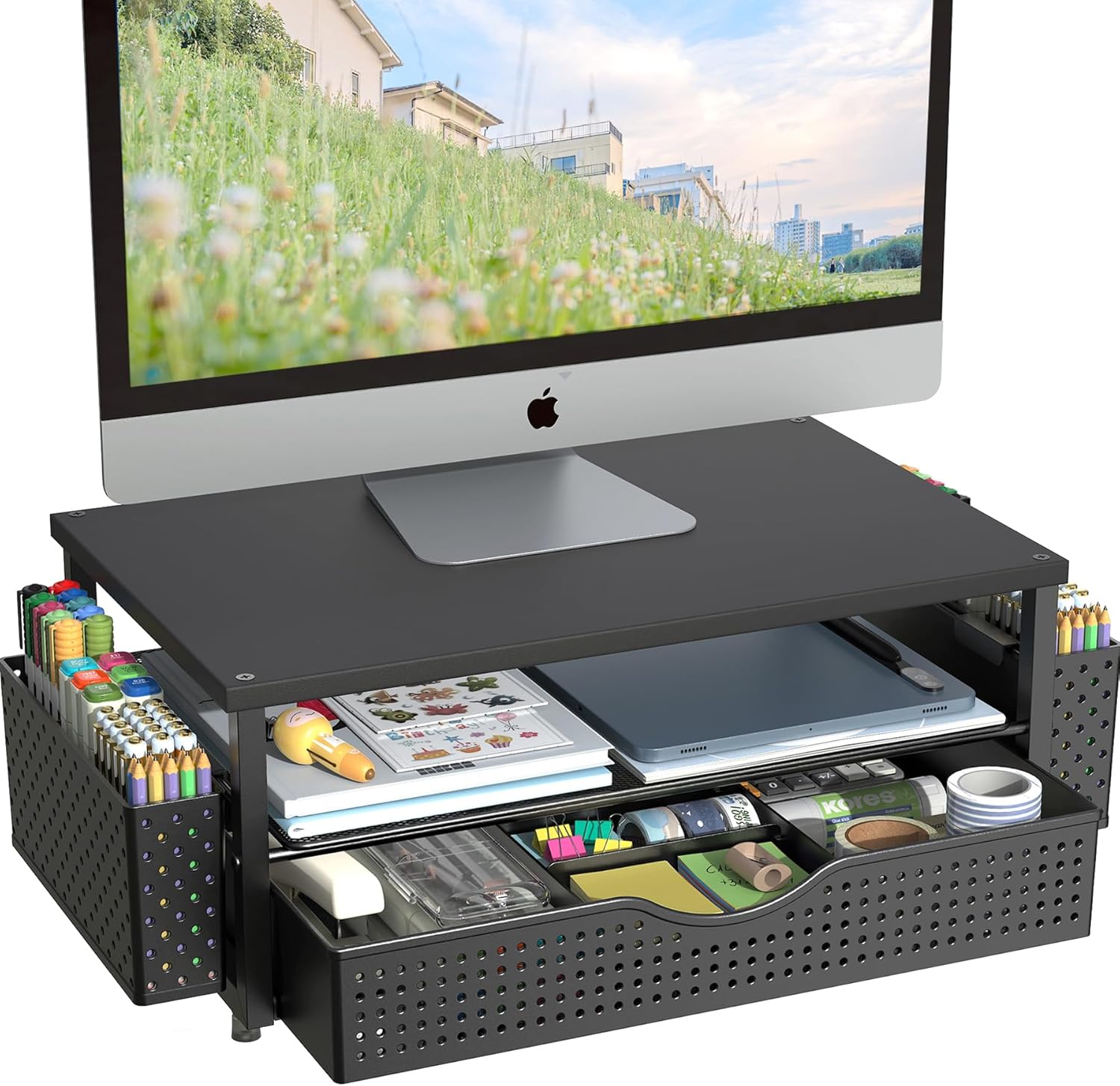 Spacrea Desk Organizer and Accessories, Computer Monitor Stand Riser w