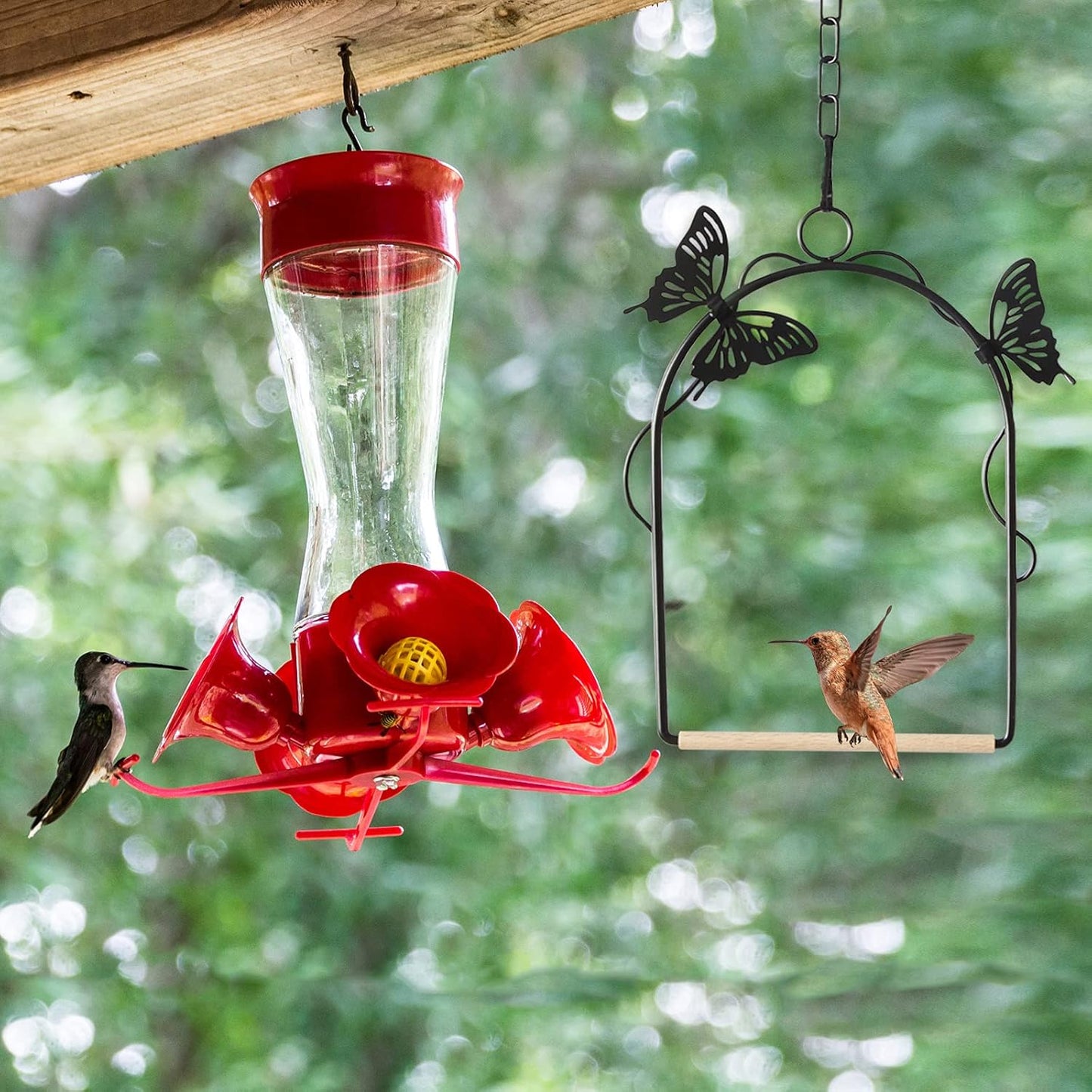 Hummingbird Swing 2 Pack Attractive Hummingbird Perch with Rust Resist