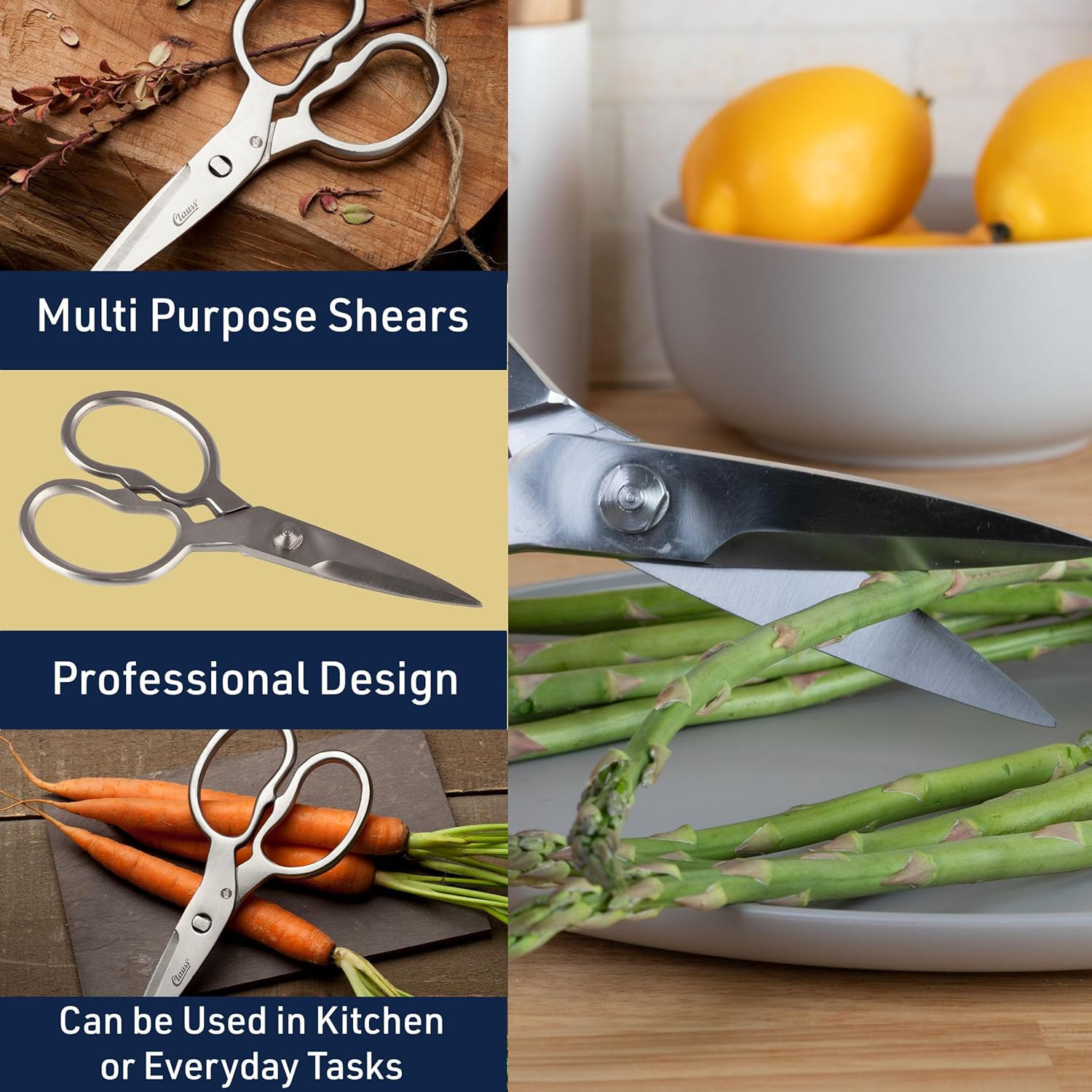 Heavy Duty Kitchen Scissors - Multipurpose Forged Stainless Steel Scis