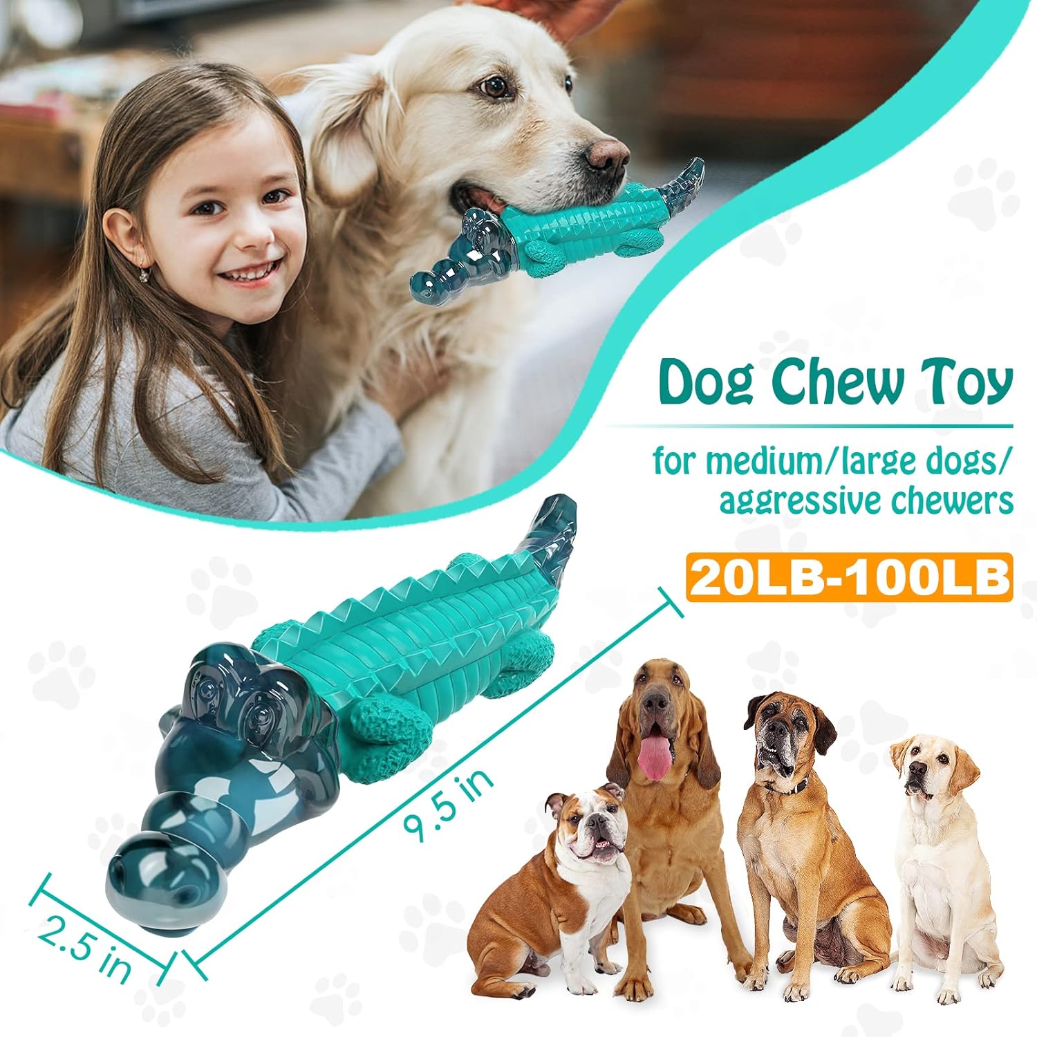 Dog Toys for Aggressive Chewers - Tough,Indestructible Dog Chew Toys f